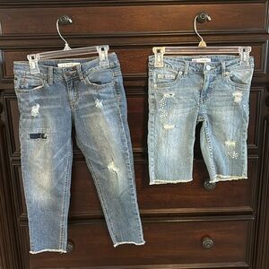 Two pairs of jeans capri/bermuda shorts. Joes jeans and Levi’s